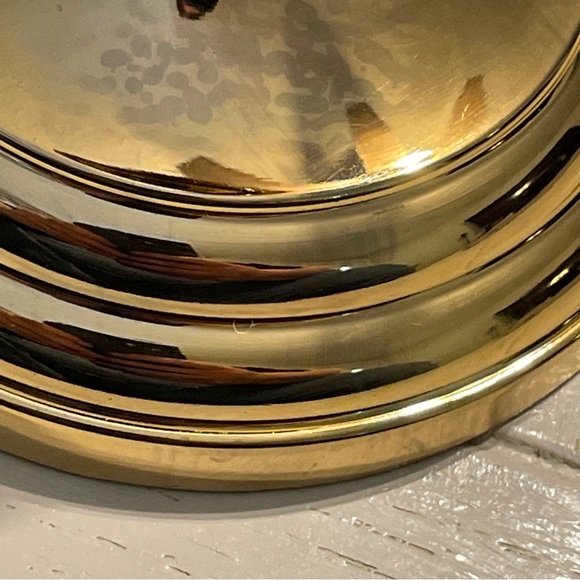 Pair of 3 1/2” VINTAGE F B ROGERS SILVER PLATE CANDLE HOLDERS Gold Tone JAPAN - Picture 4 of 10